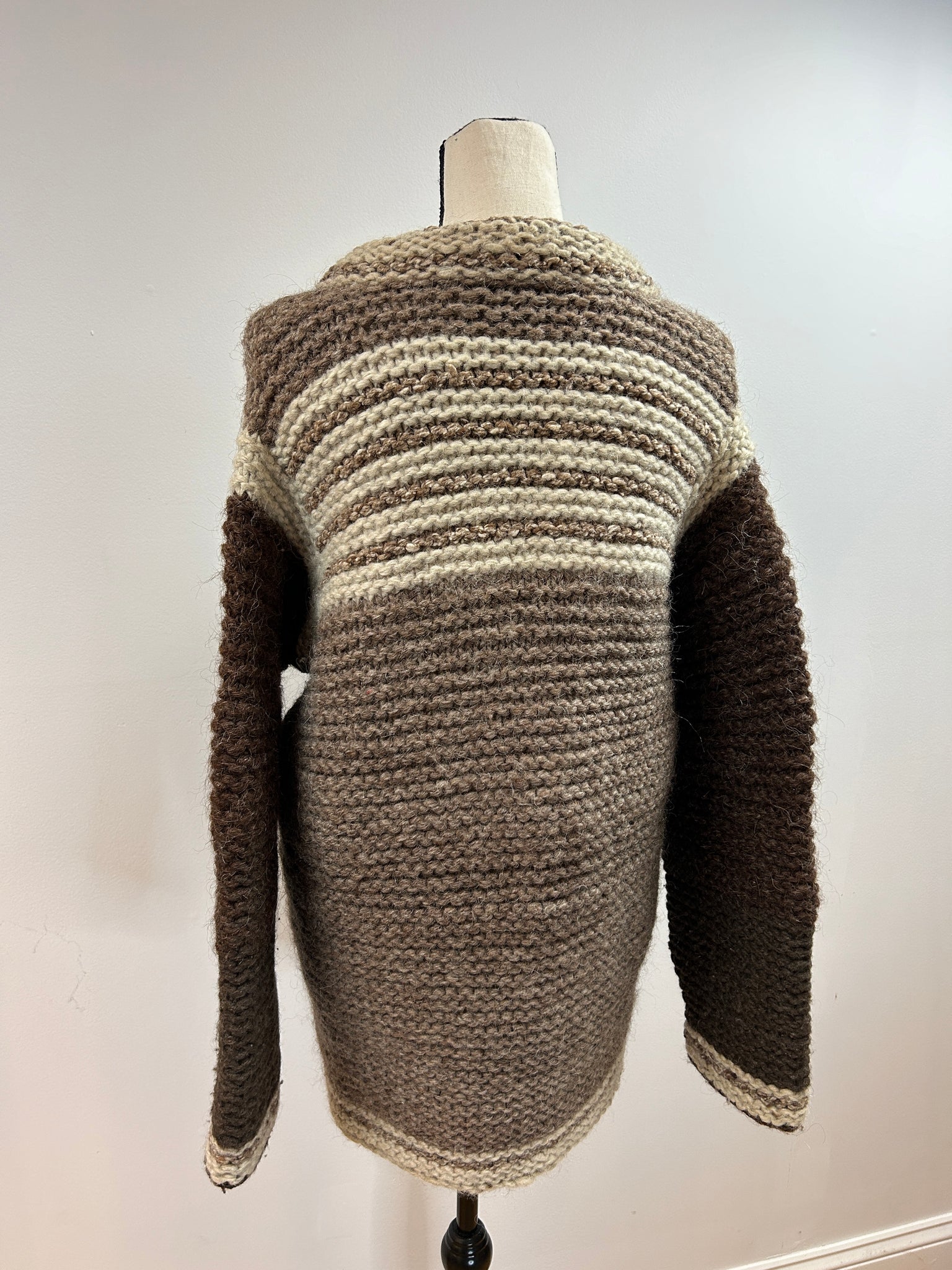Handknit Wool Zip-up