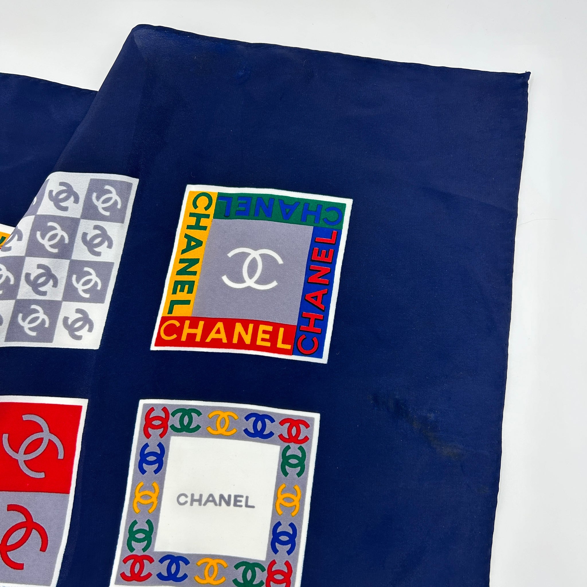 Vintage Chanel Monogram Silk Scarf