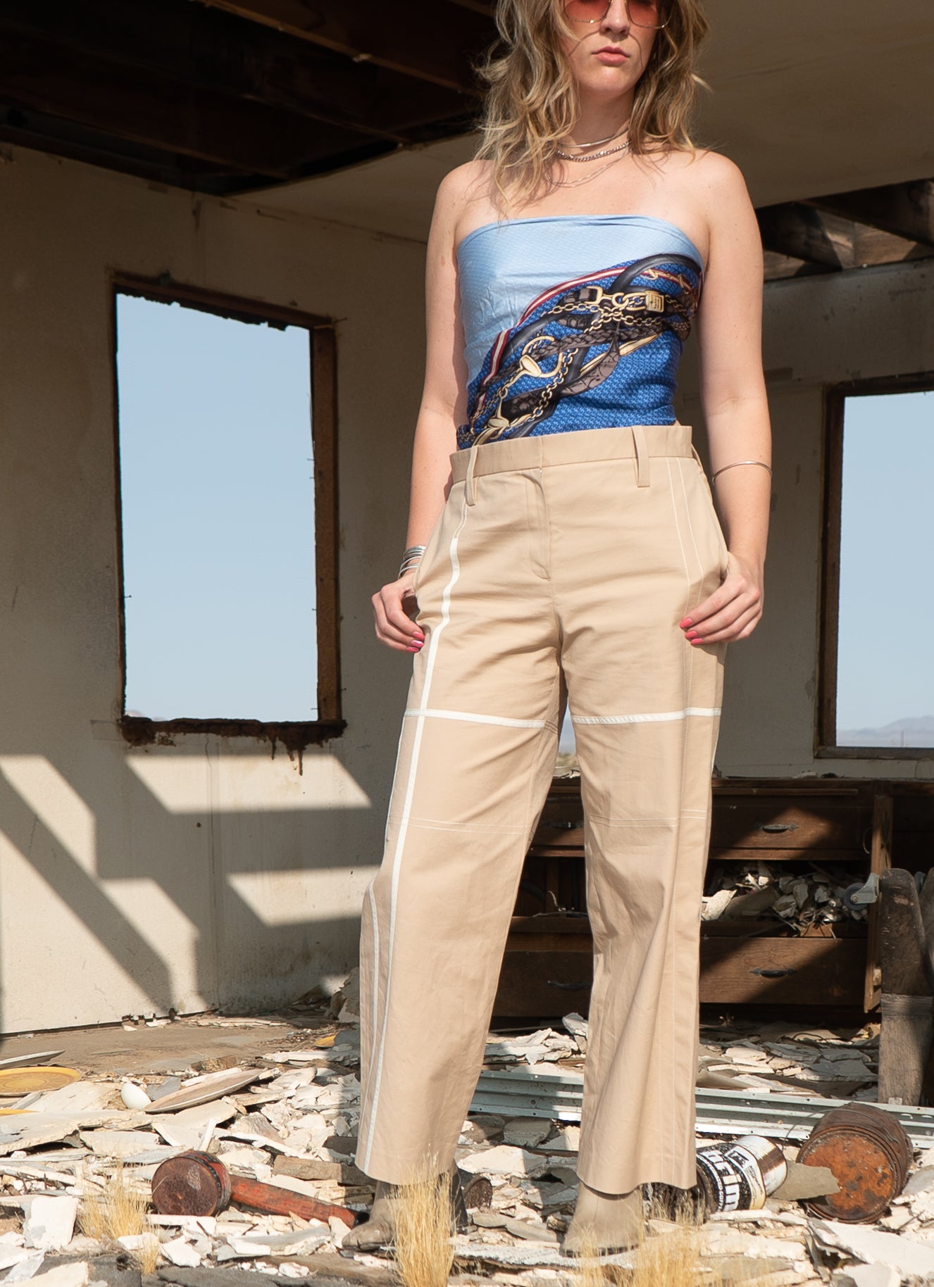 The Row Abstract Stipe Trouser