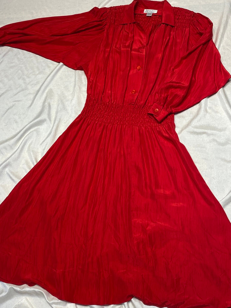 Pure Silk Collared Prairie Dress
