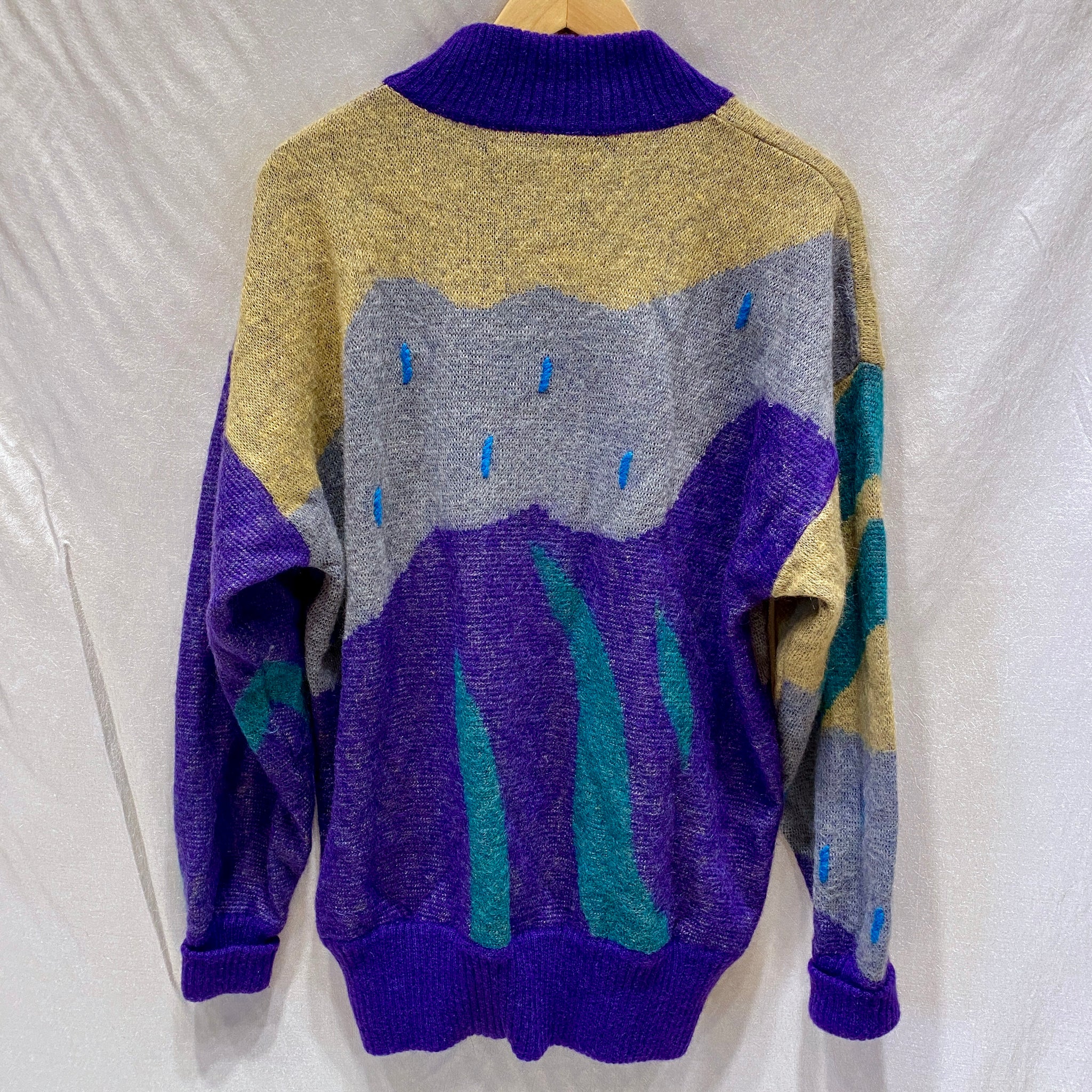 Abstract Mohair Mockneck Sweater
