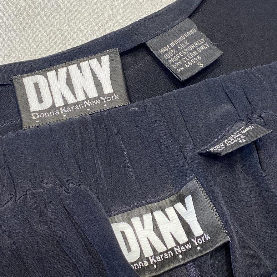 DKNY Black Silk Short Set