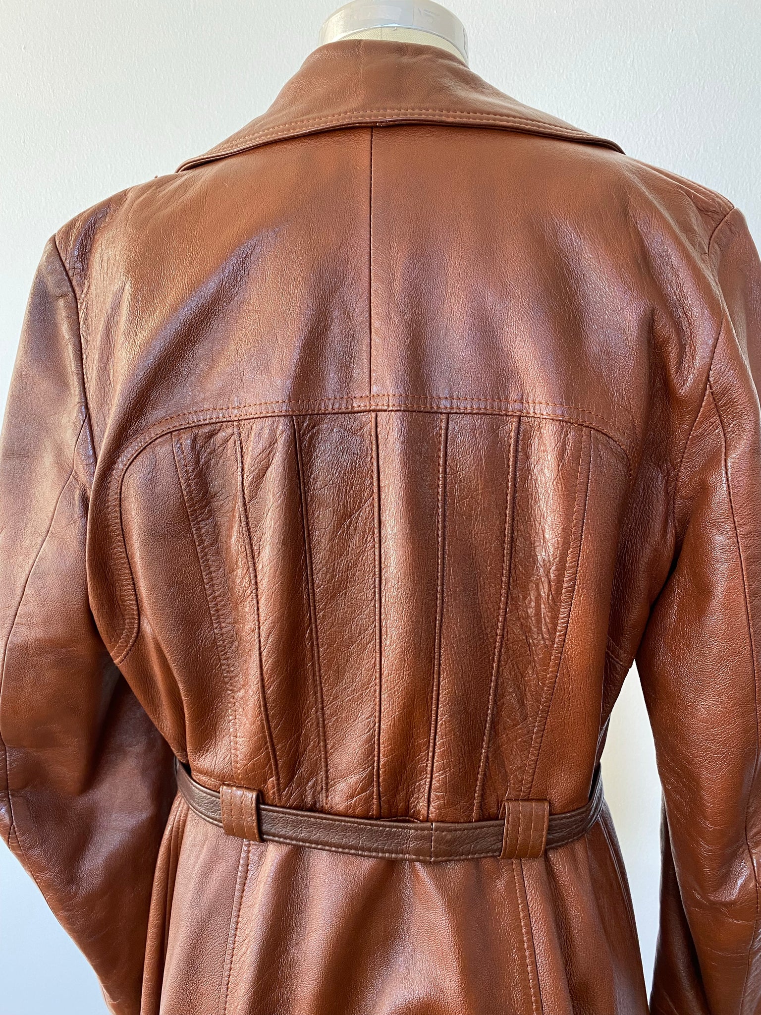 Two Tone Chocolate Leather Trench
