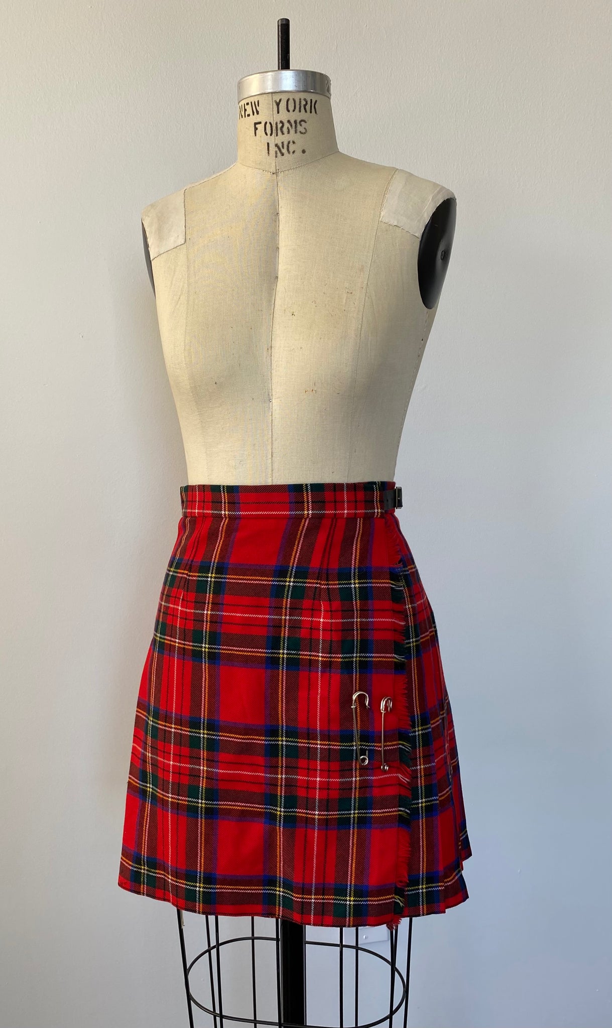 Wool Mini Kilt with Safety Pins