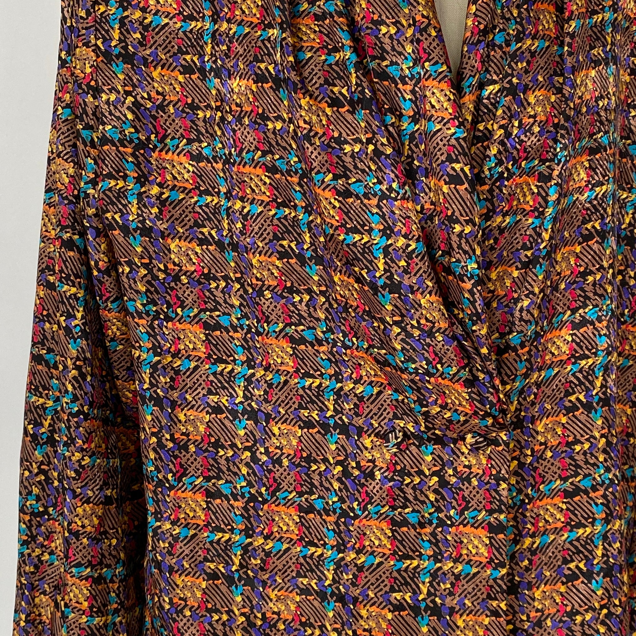 Tweed Print Silky Blouse