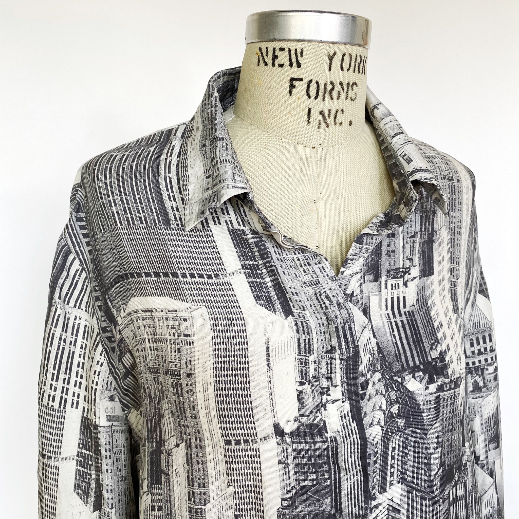NYC Cityscape Silk Shirt